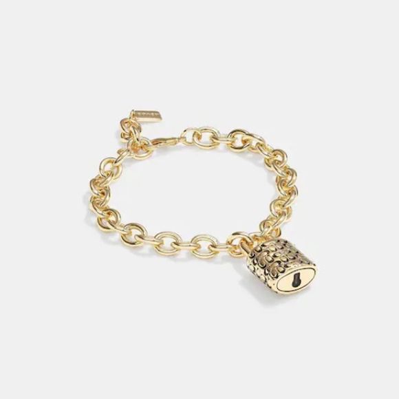 Coach Jewelry - Coach Quilted Padlock Chain Bracelet